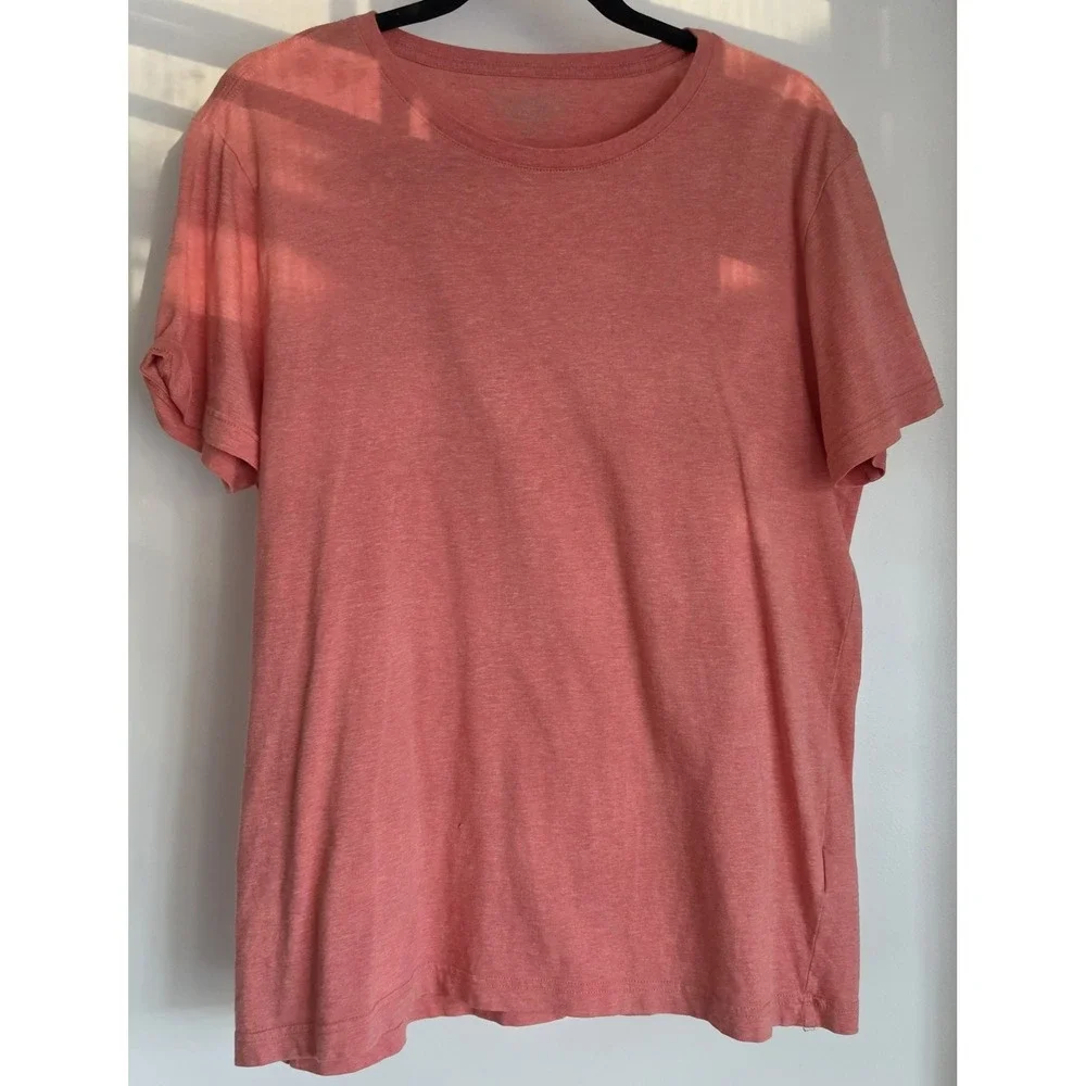 Banana Republic Men's T-Shirt M Pink Solid Cotton Short Sleeve Crew Tee Top